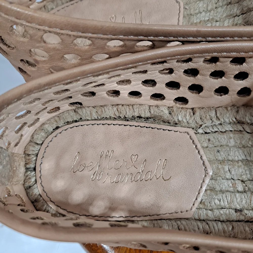 Loeffler Randall Mara Perforated Espadrille Flat Slip On Cap Toe Shoes